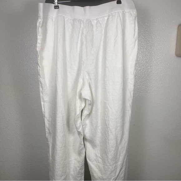 Lands' End Classic Linen White Pants - Picture 6 of 8